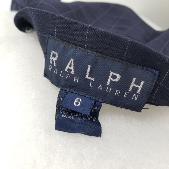 Ralph Lauren Black Cream Check Wool Skirt Lined Blue Label Vintage Nice! Size 6 - Picture 6 of 7